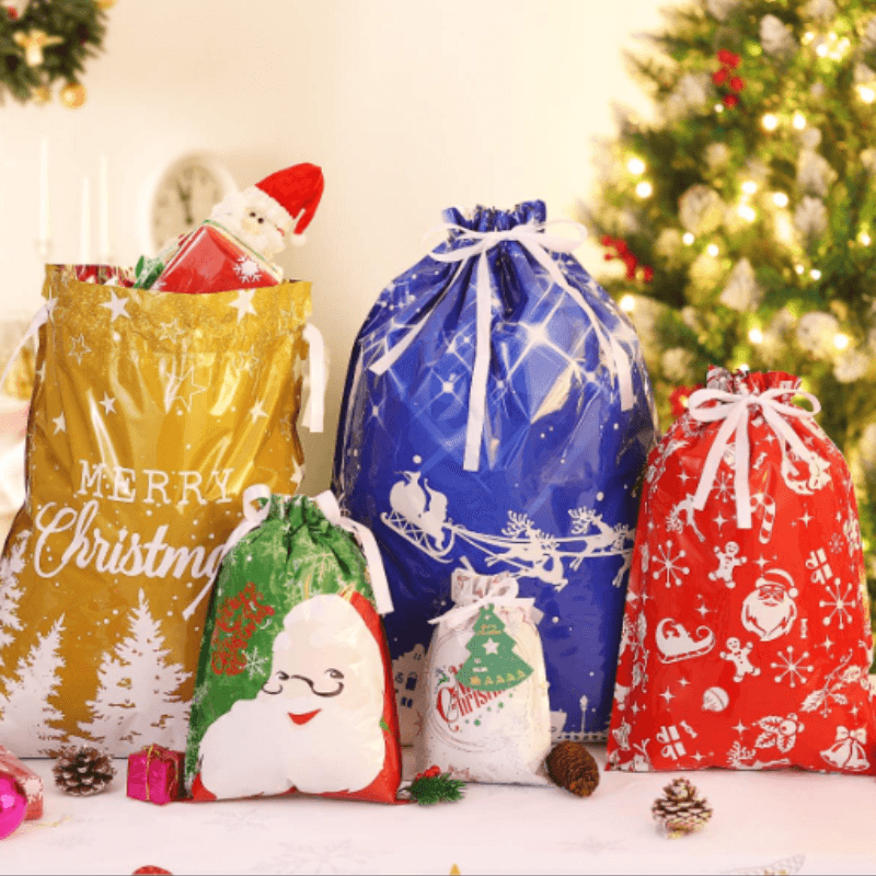 AnytimeGifts™ 30 Christmas Drawstring Gift Bags