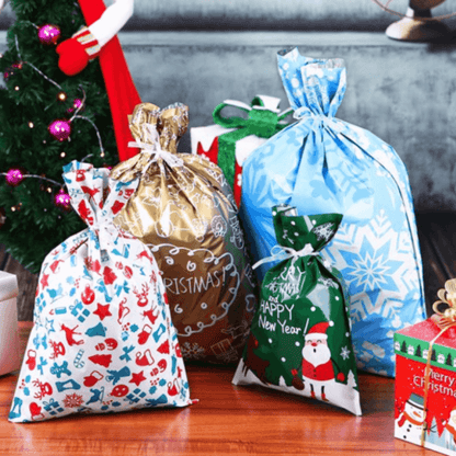 AnytimeGifts™ 30 Christmas Drawstring Gift Bags