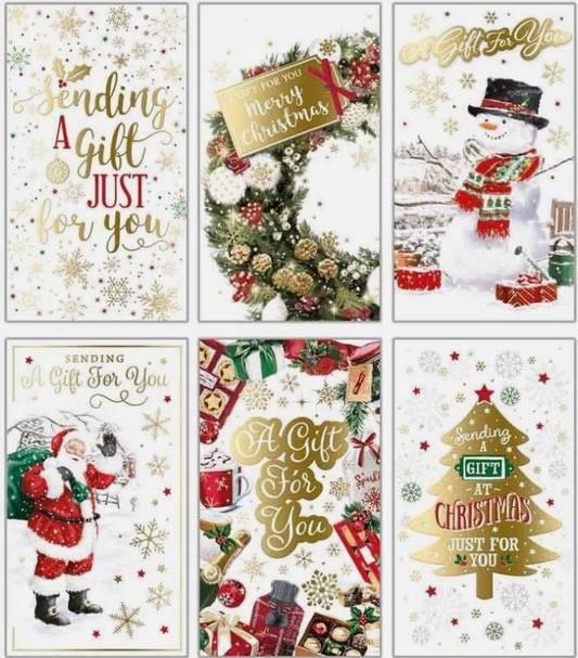 AnytimeGifts™  Pack Of 6 Christmas Cards With Envelopes